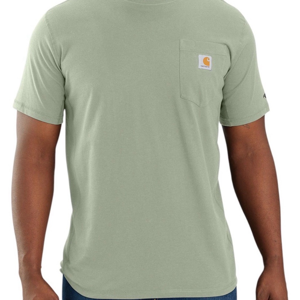Carhartt Men’s Sage Green Pocket T-Shirt - Relaxed Fit - Large
